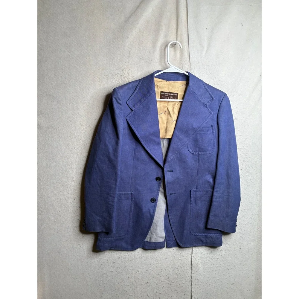Pierre Cardin Relax Vintage Blue Twill Blazer Sport Coat 40 M Made in Brazil